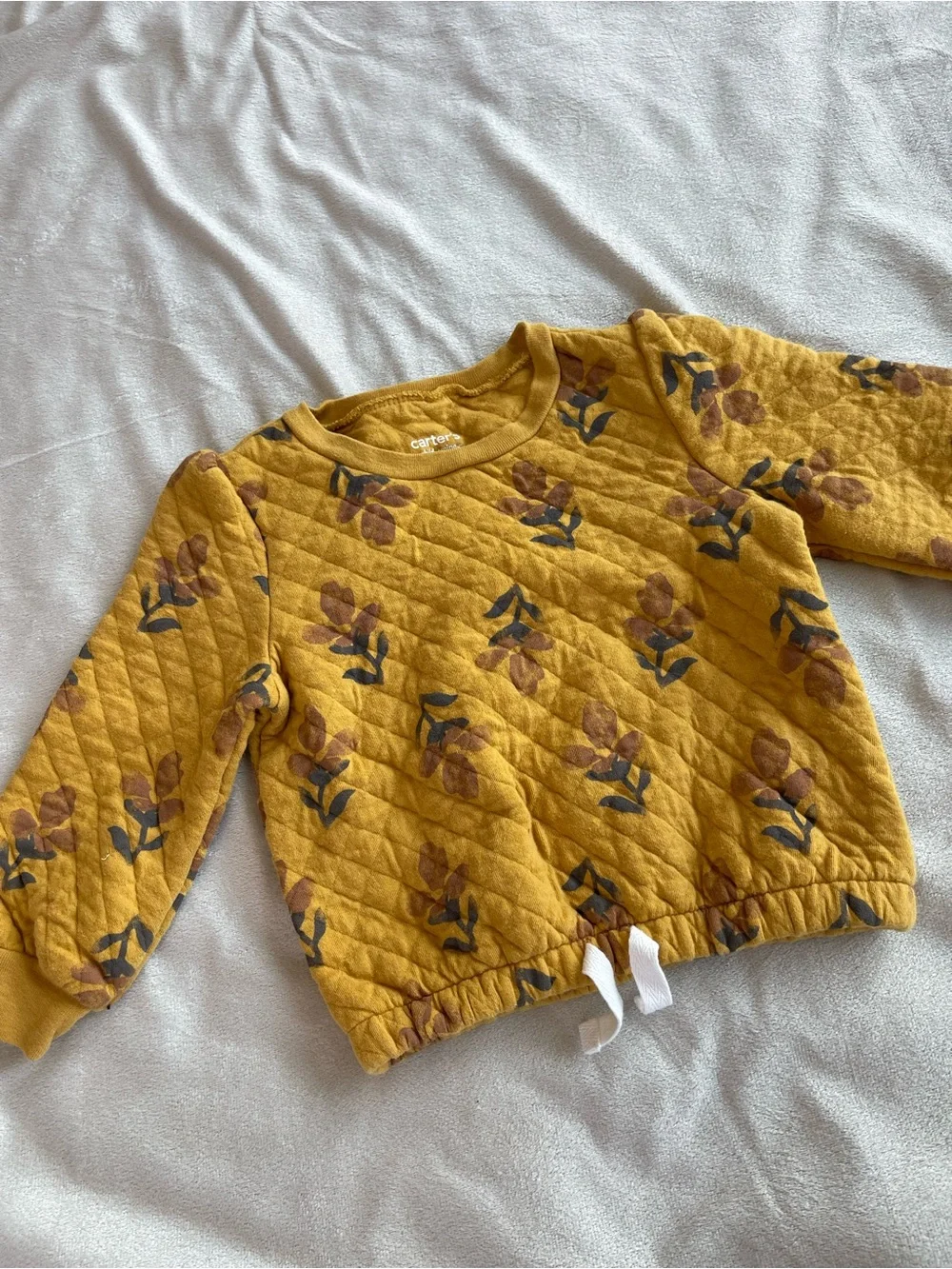 Carter's Quilted Floral Baby Sweatshirt Size 24 Months